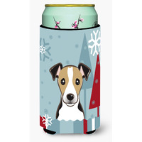 "Caroline's Treasures BB1757TBC Winter Holiday Jack Russell Terrier Tall Boy Koozie Hugger, Multicolor"