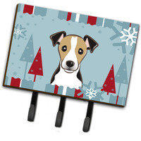 "Caroline's Treasures BB1757TH68 Winter Holiday Jack Russell Terrier Leash or Key Holder, Large, Multicolor"