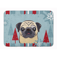 "Caroline's Treasures Winter Holiday Fawn Pug Floor Mat, 19"" x 27"", Multicolor"