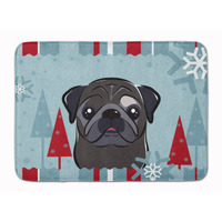 "Caroline's Treasures Winter Holiday Black Pug Floor Mat, 19"" x 27"", Multicolor"