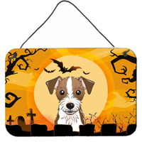 "Caroline's Treasures Halloween Jack Russell Terrier Wall or Door Hanging Prints BB1760DS812, 8HX12W, Multicolor"