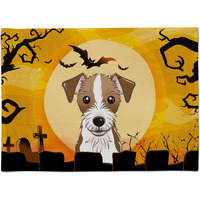 "Caroline's Treasures BB1760PLMT Halloween Jack Russell Terrier Fabric Placemat, Multicolor"