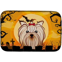 "Caroline's Treasures Halloween Yorkie Yorkshire Terrier Dish Drying Mat, 14"" x 21"""