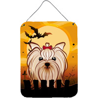 "Caroline's Treasures Halloween Yorkie Yorkshire Terrier Wall or Door Hanging Prints BB1762DS1216, 16HX12W, Multicolor"
