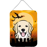 "Caroline's Treasures Halloween Golden Retriever Wall or Door Hanging Prints BB1763DS1216, 16HX12W, Multicolor"