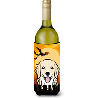"Caroline's Treasures BB1763LITERK Halloween Golden Retriever Wine Bottle Koozie Hugger, 750 ml, Multicolor"
