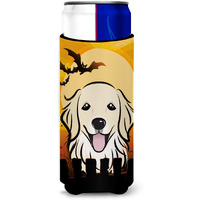 "Caroline's Treasures BB1763MUK Halloween Golden Retriever Michelob Ultra Koozies for Slim Cans, Multicolor"