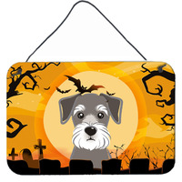 "Caroline's Treasures Halloween Schnauzer Wall or Door Hanging Prints BB1764DS812, 8HX12W"