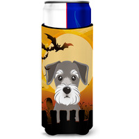 "Caroline's Treasures Halloween Schnauzer Michelob Ultra Koozies for Slim Cans, Multicolor"