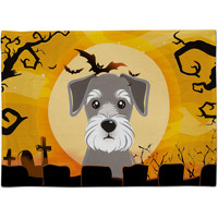 "Caroline's Treasures BB1764PLMT Halloween Schnauzer Fabric Placemat, Multicolor"