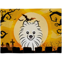 "Caroline's Treasures BB1765PLMT Halloween Pomeranian Fabric Placemat, Multicolor"