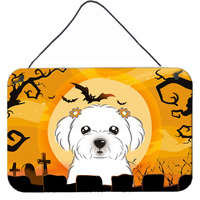 "Caroline's Treasures Halloween Maltese Wall or Door Hanging Prints BB1766DS812, 8HX12W"