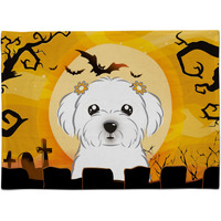 "Caroline's Treasures BB1766PLMT Halloween Maltese Fabric Placemat, Multicolor"