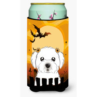 "Caroline's Treasures Halloween Maltese Tall Boy Koozie Hugger, Multicolor"