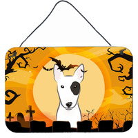 "Caroline's Treasures Halloween Bull Terrier Wall or Door Hanging Prints BB1767DS812, 8HX12W, Multicolor"