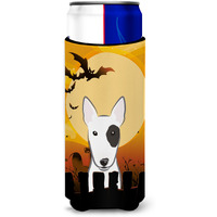 "Caroline's Treasures Halloween Bull Terrier Michelob Ultra Koozies for Slim Cans, Multicolor"