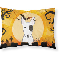 "Caroline's Treasures BB1767PILLOWCASE Halloween Bull Terrier Fabric Standard Pillowcase, Large, Multicolor"