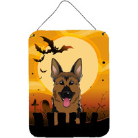 "Caroline's Treasures Halloween German Shepherd Wall or Door Hanging Prints BB1769DS1216, 16HX12W, Multicolor"