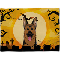 "Caroline's Treasures BB1769PLMT Halloween German Shepherd Fabric Placemat, Multicolor"