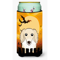 "Caroline's Treasures Halloween Longhair Creme Dachshund Tall Boy Koozie Hugger, Multicolor"