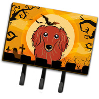 "Caroline's Treasures BB1772TH68 Halloween Longhair Red Dachshund Leash or Key Holder, Large, Multicolor"