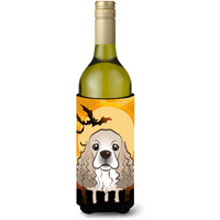"Caroline's Treasures Halloween Cocker Spaniel Wine Bottle Koozie Hugger, 750 ml, Multicolor"