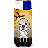 "Caroline's Treasures Halloween Cocker Spaniel Michelob Ultra Koozies for Slim Cans, Multicolor"
