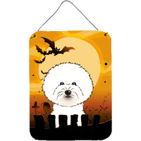 "Caroline's Treasures Halloween Bichon Frise Wall or Door Hanging Prints BB1775DS1216, 16HX12W, Multicolor"