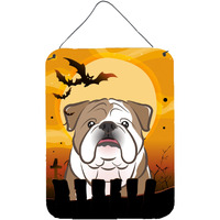 "Caroline's Treasures Halloween English Bulldog Wall or Door Hanging Prints BB1777DS1216, 16HX12W, Multicolor"