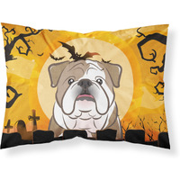 "Caroline's Treasures BB1777PILLOWCASE Halloween English Bulldog Fabric Standard Pillowcase, Large, Multicolor"