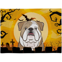 "Caroline's Treasures BB1777PLMT Halloween English Bulldog Fabric Placemat, Multicolor"