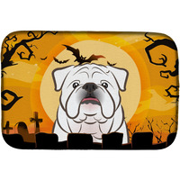 "Caroline's Treasures Halloween White English Bulldog Dish Drying Mat, 14"" x 21"""