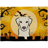 "Caroline's Treasures BB1780PLMT Halloween Yellow Labrador Fabric Placemat, Multicolor"