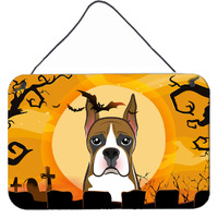 "Caroline's Treasures Halloween Boxer Wall or Door Hanging Prints BB1781DS812, 8HX12W"