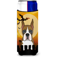 "Caroline's Treasures Halloween Boxer Michelob Ultra Koozies for Slim Cans, Multicolor"