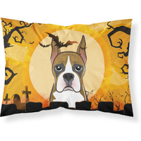 "Caroline's Treasures BB1781PILLOWCASE Halloween Boxer Fabric Standard Pillowcase, Large, Multicolor"
