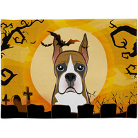 "Caroline's Treasures BB1781PLMT Halloween Boxer Fabric Placemat, Multicolor"