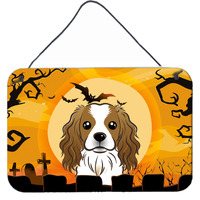 "Caroline's Treasures Halloween Cavalier Spaniel Wall or Door Hanging Prints BB1782DS812, 8HX12W, Multicolor"