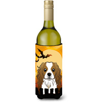 "Caroline's Treasures Halloween Cavalier Spaniel Wine Bottle Koozie Hugger, 750 ml, Multicolor"