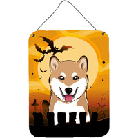 "Caroline's Treasures Halloween Shiba Inu Wall or Door Hanging Prints BB1783DS1216, 16HX12W, Multicolor"
