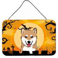 "Caroline's Treasures Halloween Shiba Inu Wall or Door Hanging Prints BB1783DS812, 8HX12W"