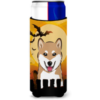 "Caroline's Treasures Halloween Shiba Inu Michelob Ultra Koozies for Slim Cans, Multicolor"