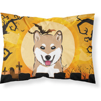 "Caroline's Treasures BB1783PILLOWCASE Halloween Shiba Inu Fabric Standard Pillowcase, Large, Multicolor"