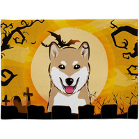 "Caroline's Treasures BB1783PLMT Halloween Shiba Inu Fabric Placemat, Multicolor"