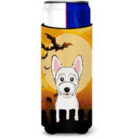 "Caroline's Treasures Halloween Westie Michelob Ultra Koozies for Slim Cans, Multicolor"