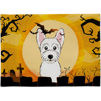 "Caroline's Treasures BB1784PLMT Halloween Westie Fabric Placemat, Multicolor"