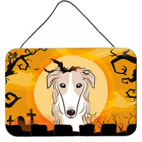 "Caroline's Treasures Halloween Borzoi Wall or Door Hanging Prints BB1786DS812, 8HX12W, Multicolor"