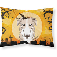 "Caroline's Treasures BB1786PILLOWCASE Halloween Borzoi Fabric Standard Pillowcase, Large, Multicolor"