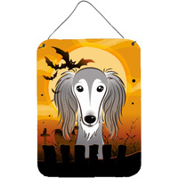 "Caroline's Treasures Halloween Saluki Wall or Door Hanging Prints BB1787DS1216, 16HX12W, Multicolor"