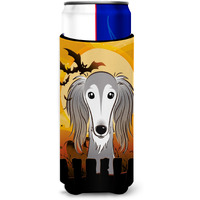 "Caroline's Treasures Halloween Saluki Michelob Ultra Koozies for Slim Cans, Multicolor"